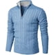 thumbnail image 4 of Suéter tipo polo de manga larga con cremallera de punto y corte ajustado informal para primavera, otoño e invierno para hombre, 4 of 6