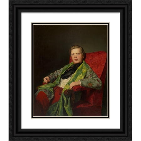 Ferdinand Georg Waldmüller 12x14 Black Ornate Wood Framed Double Matted Museum Art Print Titled: Emanuel Ritter Von Neuwall (1813-1879) (1841)