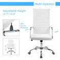 thumbnail image 4 of Homall High-Back Ergonomic Office Chair with Lumbar Support and Armrest, PU Leather Conference Chair, White, 4 of 7