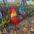 thumbnail image 4 of GiLiling Tropical Metal Rooster Statue Decor - Weatherproof Outdoor Chicken Sculpture for Patio, Backyard, Garden, or Kitchen Decor, Handcrafted Rooster Art with Rust-Resistant Coating, 4 of 9