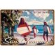 thumbnail image 1 of Sunny Beach tin Sign Surfboard tin Sign Summer Metal Plate Wall Decor Beach Home surf Club Decorative Iron Painting 8x12inch, 1 of 5