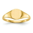 thumbnail image 1 of Solid 14k Yellow Gold 6.5x7.5mm Closed Back Engravable Monogram Signet Ring Band Size 6, 1 of 6