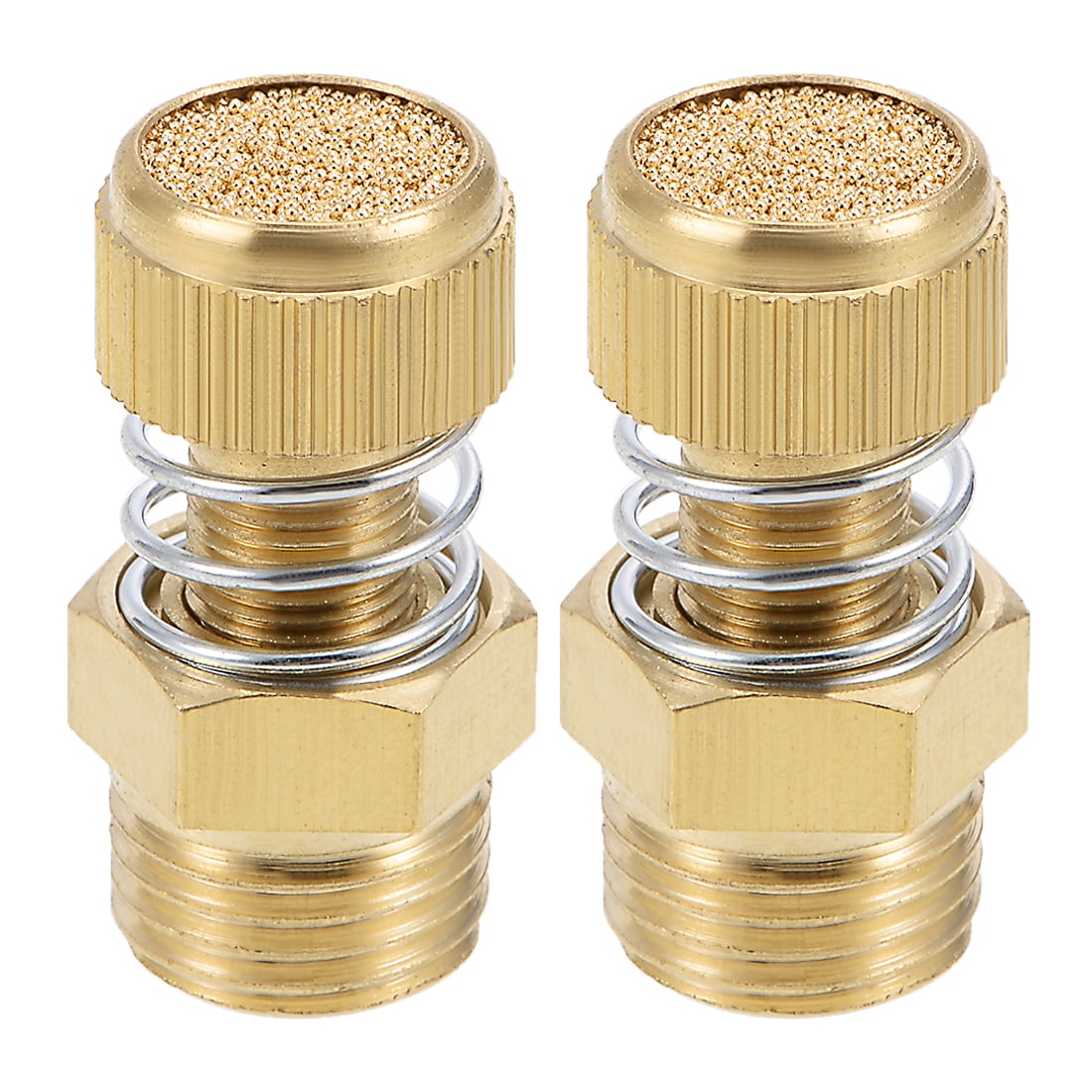 Pneumatic Air Exhaust Silencer Muffler Copper 1/4 BSPT with Spring