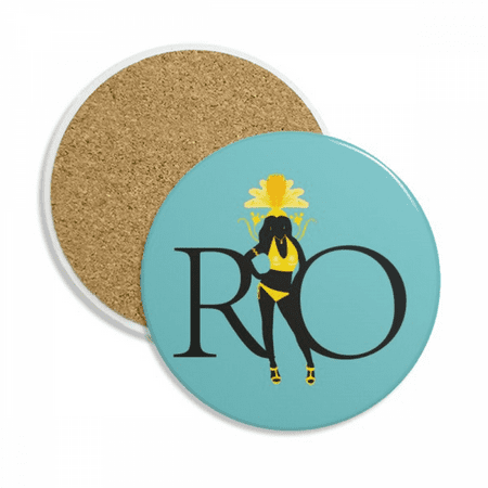 

Rio Brazil Carnival Yellow Girl Coaster Cup Mug Tabletop Protection Absorbent Stone