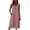 Pink, variant on Odbmxy Summer Dress for Women Cotton Tank Shift Sleeveless Midi Dress for Women Holiday Casual with Pockets