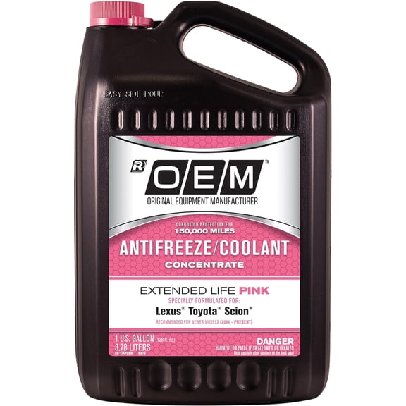Recochem 86-174P Pink Premium Antifreeze Concentrate Extended Life PINK, 1 gallon, 1 Pack , BROWN