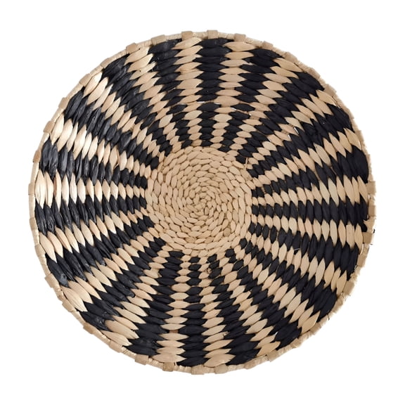 LAMIRO Wall Basket Decor Boho Wall Hanging Decor Rattan Wall Decor Flat Round Wicker Woven Macrame Tapestry Bamboo Wall Basket Serving Tray Art Handmade Set for Room Bedroom Living Room Decoration