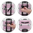 thumbnail image 7 of Cfowner 4-in-1 Draw-Bar Makeup Case, Cosmetic Makeup Travel Case with Wheels Shoulder Strap, 4 Keys, Pink, 7 of 7