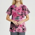 thumbnail image 3 of NAMTYQX Printed Scrub Tops Women Short Sleeve Breast Cancer Awareness Shirts Pink Size 5XL, 3 of 4