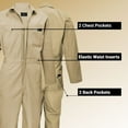 thumbnail image 4 of ACTIVE UNIFORMS Overall Workwear Men Long Sleeve Coveralls (Khaki, Large), 4 of 7