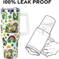thumbnail image 4 of St. Patrick''s Day Gift 40 oz Tumbler with Handle & Straw Lid - Vacuum Insulated Stainless Steel Coffee Cup, Leak Proof Travel Mug - Spring Gift for Women/Men (Shamrock, Gnome, Sunflowers Design), 4 of 6
