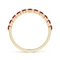 thumbnail image 2 of ANGARA Natural Floating Round Ruby Semi Eternity Wedding Ring in 14K Yellow Gold for Women (Size-2.2mm) | July Birthstone, Birthday, Anniversary, Jewelry Gift for Women | Natural Ruby Ring, 2 of 10