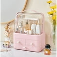 thumbnail image 4 of Latrodar Cosmetic Organizer Large Capacity Household Desktop Organizing Dresser Pink Decorative 10x6 Inch, 4 of 5