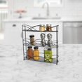 thumbnail image 2 of Spectrum Diversified Countertop 3-Tier Rack Kitchen Cabinet Organizer or Optional Wall-Mounted Storage, 3 Spice Shelves, Raised Rubberized Feet, Black, 2 of 5