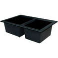 thumbnail image 4 of Transolid Radius 33in x 22in silQ Granite Drop-in Double Bowl Kitchen Sink with 3 ACD Faucet Holes, In Black, 4 of 4