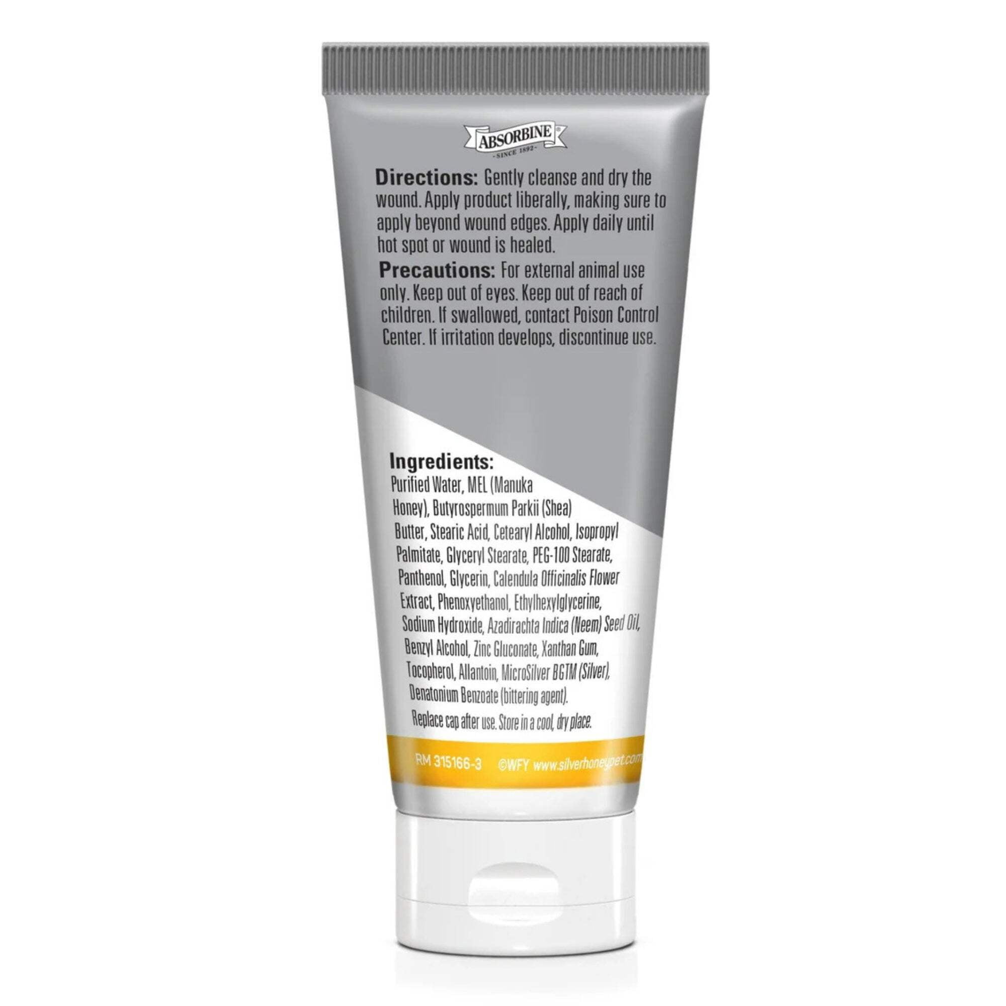 Absorbine Silver Honey Hot Spot & Wound Care Ointment, Medicated Skin Care for Dogs, Cats, Small Animals