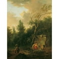 thumbnail image 3 of Christian Hilfgott Brand 12x14 Black Modern Framed Museum Art Print Titled - Tree Landscape with Fountain (1750), 3 of 5