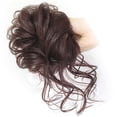 thumbnail image 3 of Dark Brown Curly Hair Bun with Scrunchie - Messy Elastic Synthetic Extension for Weddings, 3 of 8