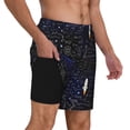 thumbnail image 2 of Yiaed Physical Formulas Print Mens Swim Trunks Bathing Suit Compression Liner Beach Swim Shorts Swimwear Quick Dry Zipper Pocket No-Chafing Board Short-Medium, 2 of 6