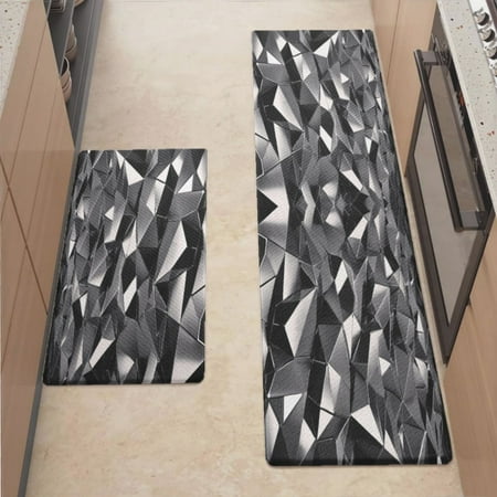 

Anti Fatigue Kitchen Mat Metallic Surface Kitchen Rugs Non Slip Cushioned Standing Mat for Sink Floor Laundry Office Desk Mid 17.3 x 29