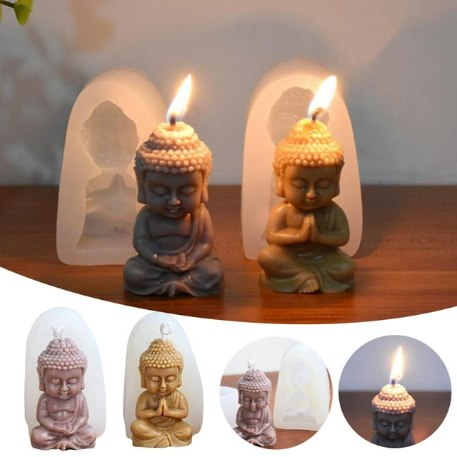 Fiudx Molde para Vela de Buda, Accesorio Artístico para Manualidades, Fácil de Desmoldar para Principiantes, Silicona Suave y Flexible, Amplia Aplicación para Velas, Jabón y Epoxi, 1 Juego de Moldes.