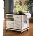 thumbnail image 2 of 2-door Kitchen Cart Cherry and White, 2 of 4