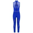 thumbnail image 3 of iiniim Kids Girls Shiny Full Body Unitard Rhinestone One Piece Leotard Sleeveless Gymnastics Dancewear Blue 6, 3 of 7