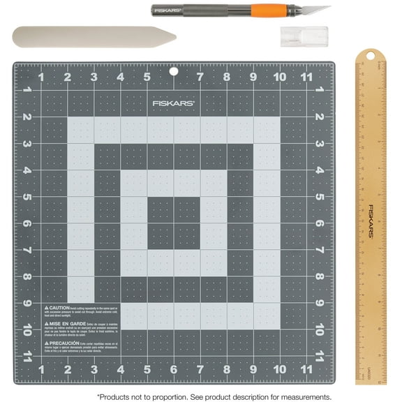 Fiskars Arts and Crafts Supplies Cardmaking Set, 4 pieces, Gray