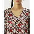 thumbnail image 5 of DressBerry Women’s Printed Cotton Poplin Top V Neck Flared Elbow Sleeves Waist Length Regular Wear Light Weighted Casual Summer Blouse, 5 of 7