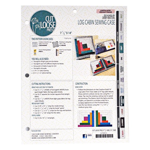 Cut Loose Press Log Cabin Sewing Case