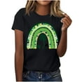 thumbnail image 3 of Yxbdin Womens St Patricks Day T Shirts Plus Size Shamrock Graphic Tee Clover Printed Short Sleeve Shirt Casual Crew Neck Tops Black XXL, 3 of 6