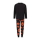 thumbnail image 5 of Pijamas familiares a juego para Halloween, peleles para bebé/ropa para perro/camisetas de manga larga y pantalones con estampado de calabaza., 5 of 9