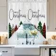 thumbnail image 2 of Swag Curtains Valances for Windows, Merry Christmas Short Kitchen Window Curtains Over Sink, Buffalo Plaid Xmas Tree Winter Cafe Curtains Panel Set Of 2,Rod Pocket, 45 Inches Length Red Green, 2 of 8