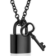 Padlock Necklace Lock Chain for Men Women 15.7 inch and 2 inch Extender  Chain 