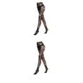 thumbnail image 3 of sweethay Medias negras Varios patrones Pasión Misteriosa Cintura alta Malla Red Elástico Medias hasta el muslo Dulce regalo Panty-hose Type2 NO2, 3 of 6