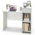 thumbnail image 1 of Gymax Computer Desk w/ Drawer Modern Laptop PC Desk w/ Adjustable Shelf & Cable Hole, 1 of 10