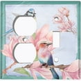 thumbnail image 4 of Metal Light Switch Plate Cover Antique Floral Hummingbird Home Sketch FLW098, 4 of 13