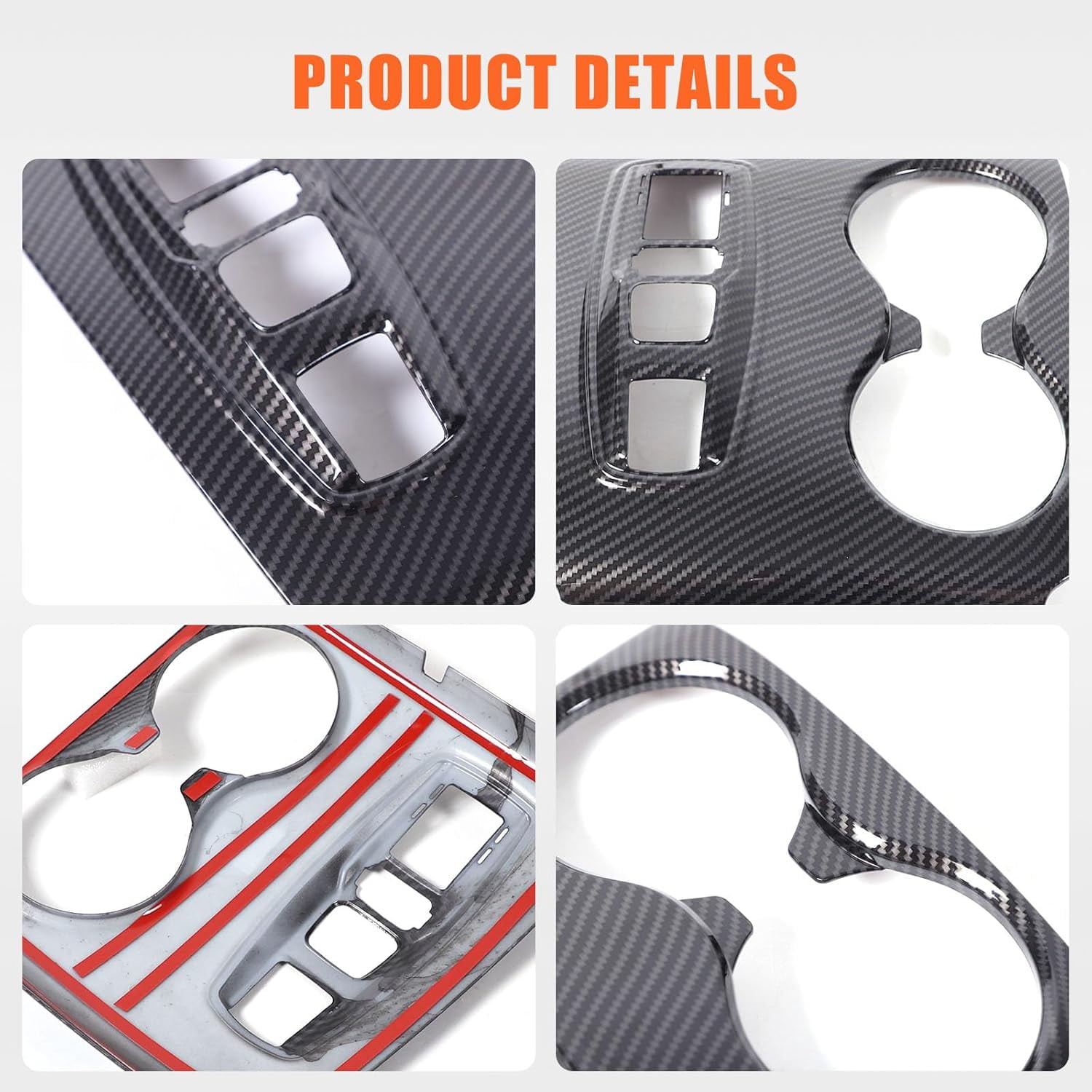 Center Console Gear Shift Panel Cup Holder Cover Trim Compatible with Honda Pilot 2016-2022/ Ridgeline 2020-2023/ Passport 2019-2023 Accessories