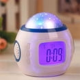 thumbnail image 4 of Alarm Clock, Kids Sleep Clock Starry Sky Night Light Star Projection Clock, Music Digital Clock with Backlight LED Night Light Calendar & Thermometer for Kids Boys Girls Children Bedroom Party, 4 of 6