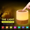 thumbnail image 2 of Lámpara de noche LED regulable - Lámpara de mesa de colores vibrantes - 3 modos de iluminación - Sensor táctil - Luz blanca cálida y cambio de color para el dormitorio, 2 of 5
