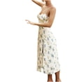 thumbnail image 2 of drppepioner Robe d'Été Femme Grande Taille Liquidation Mode Féminine Camisoles Sans Manches Col en V Robe à Imprimé Floral Fendue pour la Plage, 2 of 9