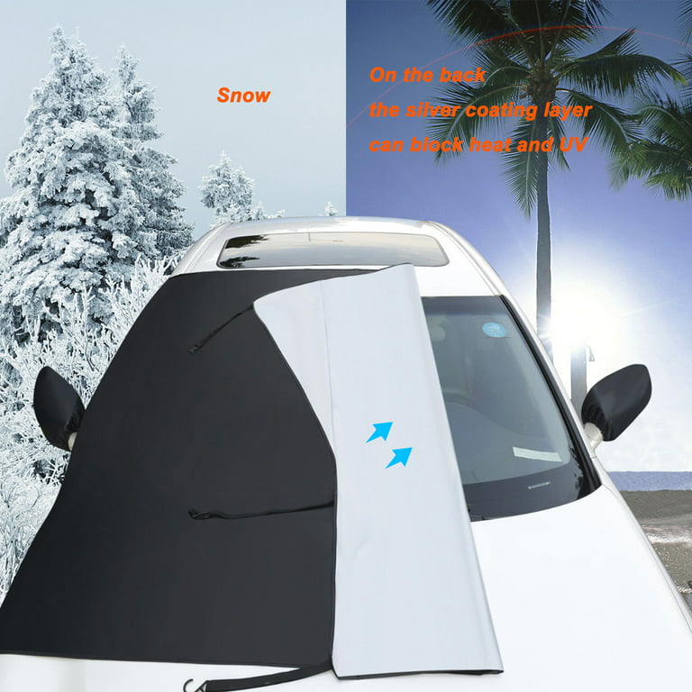 Auto Windshieldmirror Snow Sun Cover Tarp Ice Scraper Frost