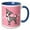 Blue/White, variant on 3drose, Cute Italian Greyhound Grey Pink Pawprint Background, 11oz Two-tone Yellow Mug