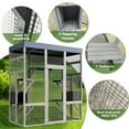 thumbnail image 5 of Toauuo 62.6" Gray Wooden Outdoor Catio Pet Enclosure - Waterproof Top Black Rust-proof Metal Wire Spacious Secure Cat House Small Animal Cage, 5 of 12