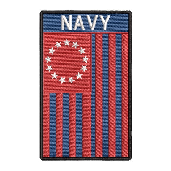 Navy Betsy Ross Flag Embroidered DIY Iron on or Sew-on Decorative Patch Badge Emblem Appliques 2A Military Tactical Series