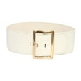 thumbnail image 2 of Women's Stretch Belt ,Stretch Buckle Waist Belt, Pants, Soft ,Wide Elastic Belt ,Chic ,Vintage Style Cinch Belt Cinch Waistband for Coat Women White, 2 of 9