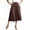 Coffee, variant on Capri Pants for Women Solid Color Elastic Waist Wide-Leg Skirt Casual Cropped ,Size M-5XL