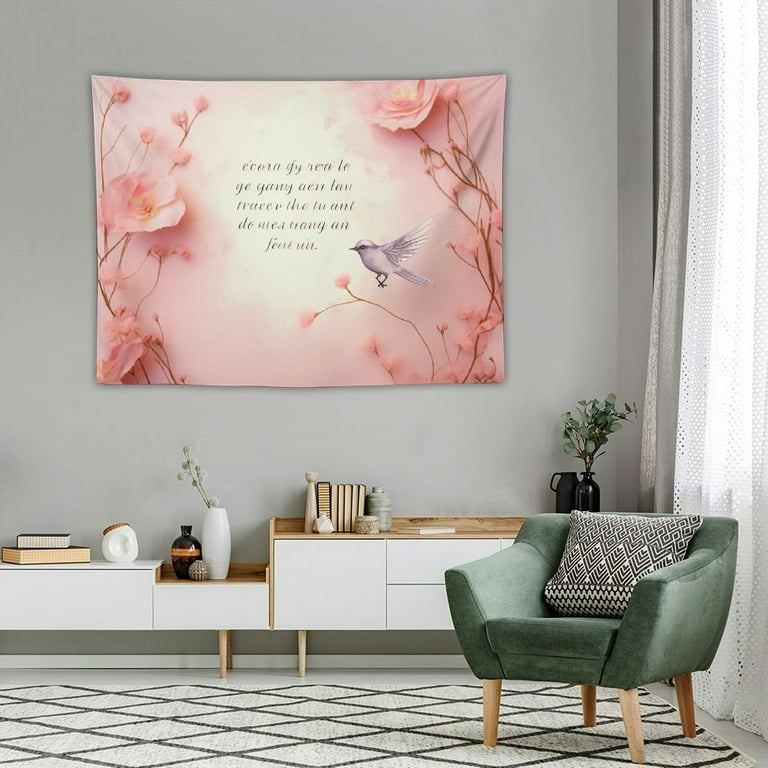 ONETECH Love Tapestry for Bedroom Teen Girl Wall Floral Tapestry with Words Quote You are Tapestry Pink Room Decor for Women Positive Affirmations Wall Decor Aesthetic Inspirational Tapestry Wall Walm...