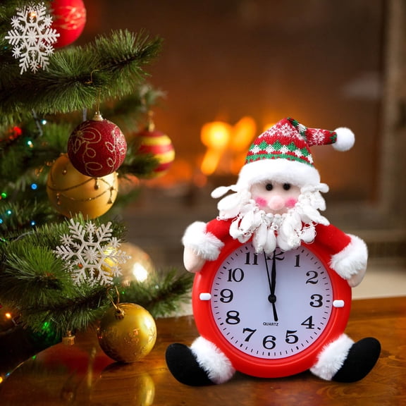 Christmas Clock Bedside Decoration Small Gift Clock Cute Silent Alarm Clock