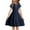 Navy, variant on Spazoro Kids Girls Dresses, Solid Color Round Neck New Style Short Sleeve Princess Dress for Child Girls Beige Size 5 T